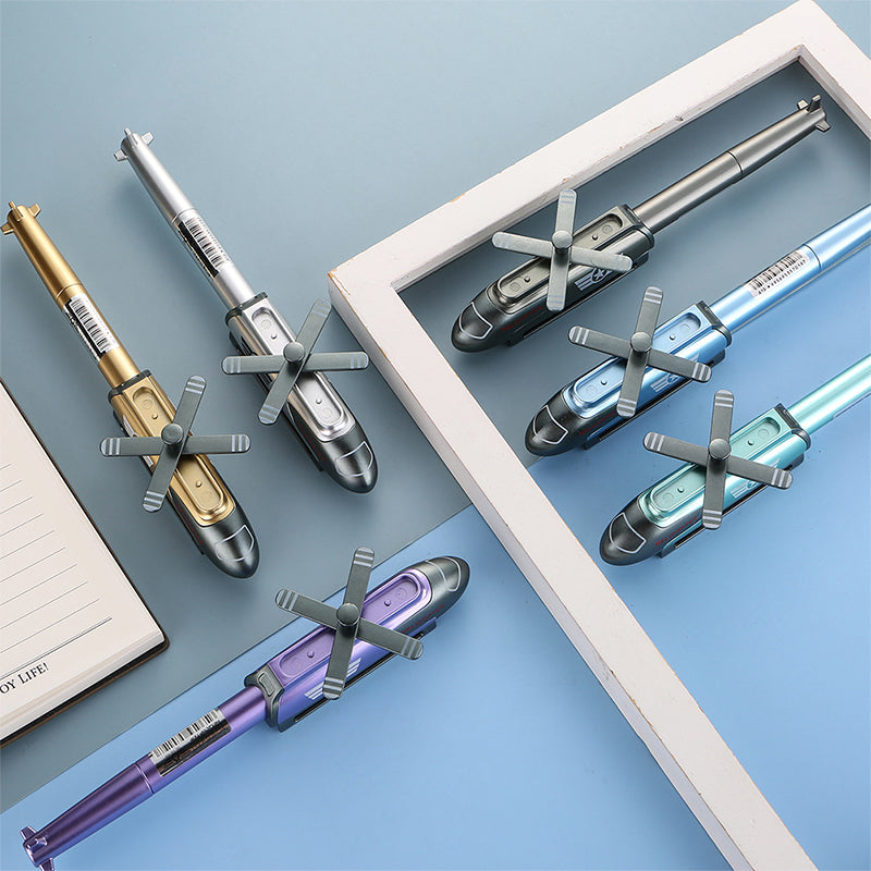 Helicopter Metal Gel Pen – Creative 0.5mm Novelty Writing Pen for School, Office, Gifts and Collectible Stationery