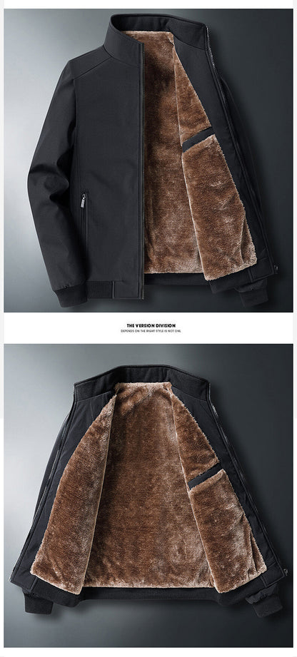 Men's Plus Size Fleece Jacket - Warm Casual Business Coat Available in 6XL, 7XL and 8XL Sizes