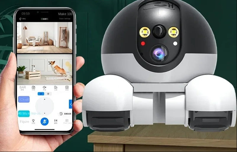 Rotating Pet Camera –360°  Interactive Home Security Camera with Two-Way Audio, Night Vision Detection and Remote Monitoring for Dogs and Cats