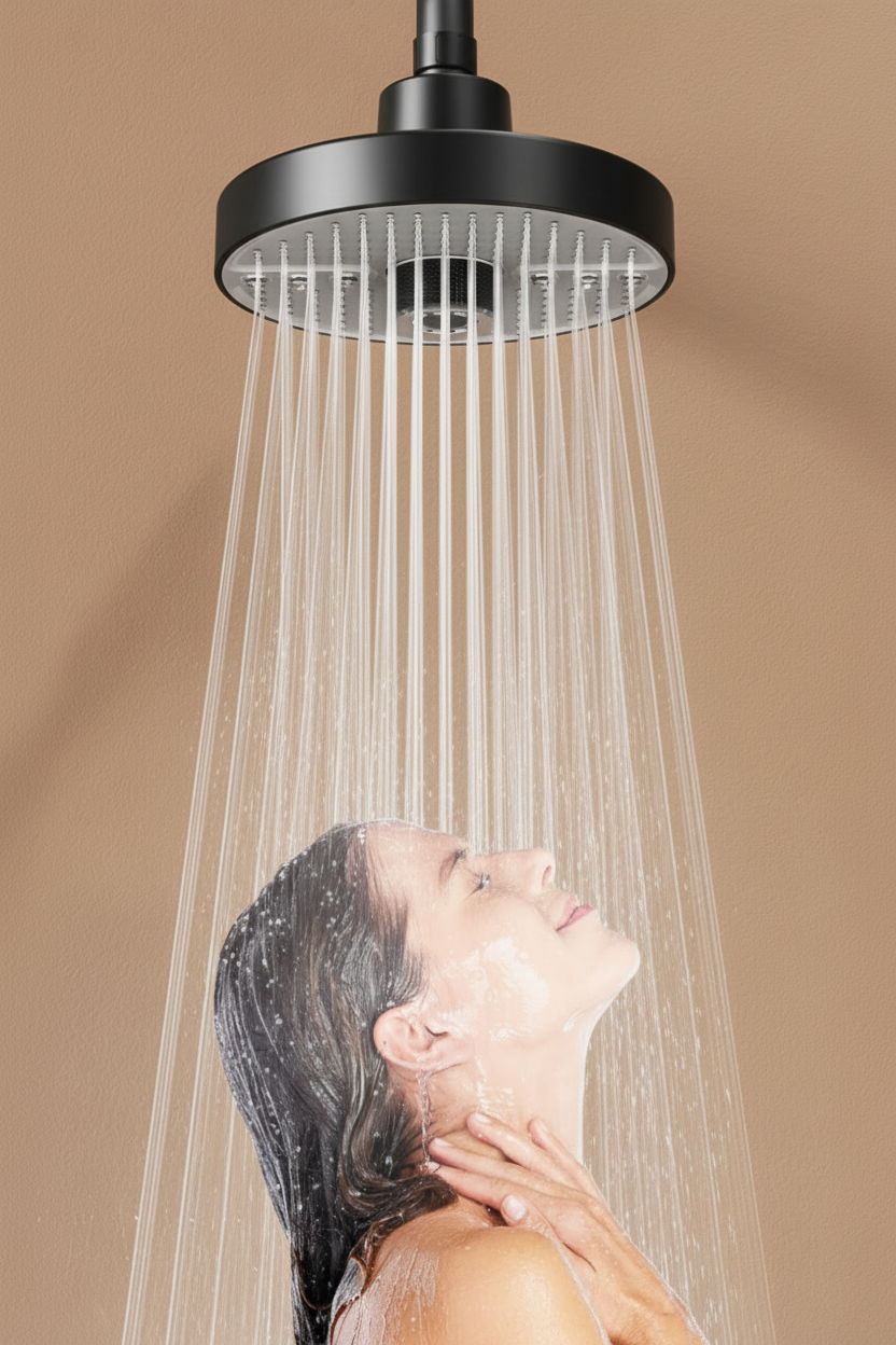 Rainfall Shower Head – 5-Mode Large 175MM High-Pressure Ceiling-Mounted Top Spray with Adjustable Flow for Luxurious Bathroom Shower Upgrades