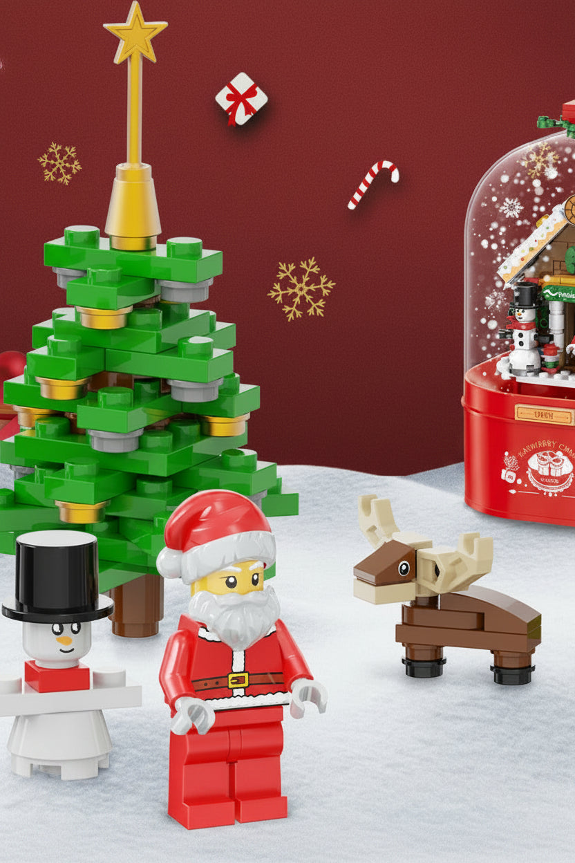 LED Crystal Christmas Tree Building Set – Rotating Musical DIY Holiday Model for Family Display and Christmas Gifts