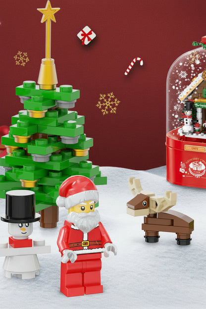 LED Crystal Christmas Tree Building Set – Rotating Musical DIY Holiday Model for Family Display and Christmas Gifts