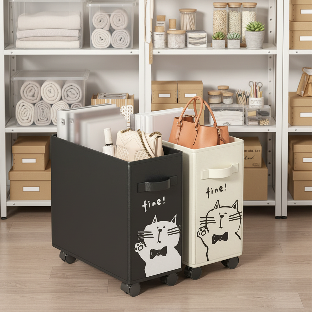 Rolling Under Desk Storage Cart – Mobile Organizer with Wheels for Books, Laptop Bags, Office Supplies and School Essentials