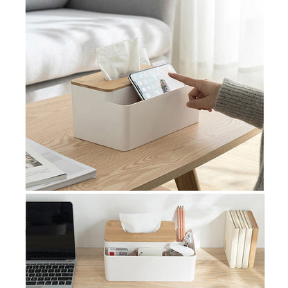 Elegant Wooden Tissue Box Holder – Sturdy Paper Storage Organizer with Easy Refill Design for Home, Restaurant, Hotel and Car