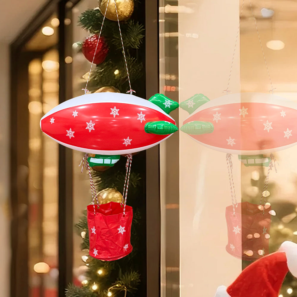 Inflatable Christmas Spaceship – LED Outdoor Holiday Yard Decoration for Festive Displays and Winter Celebrations