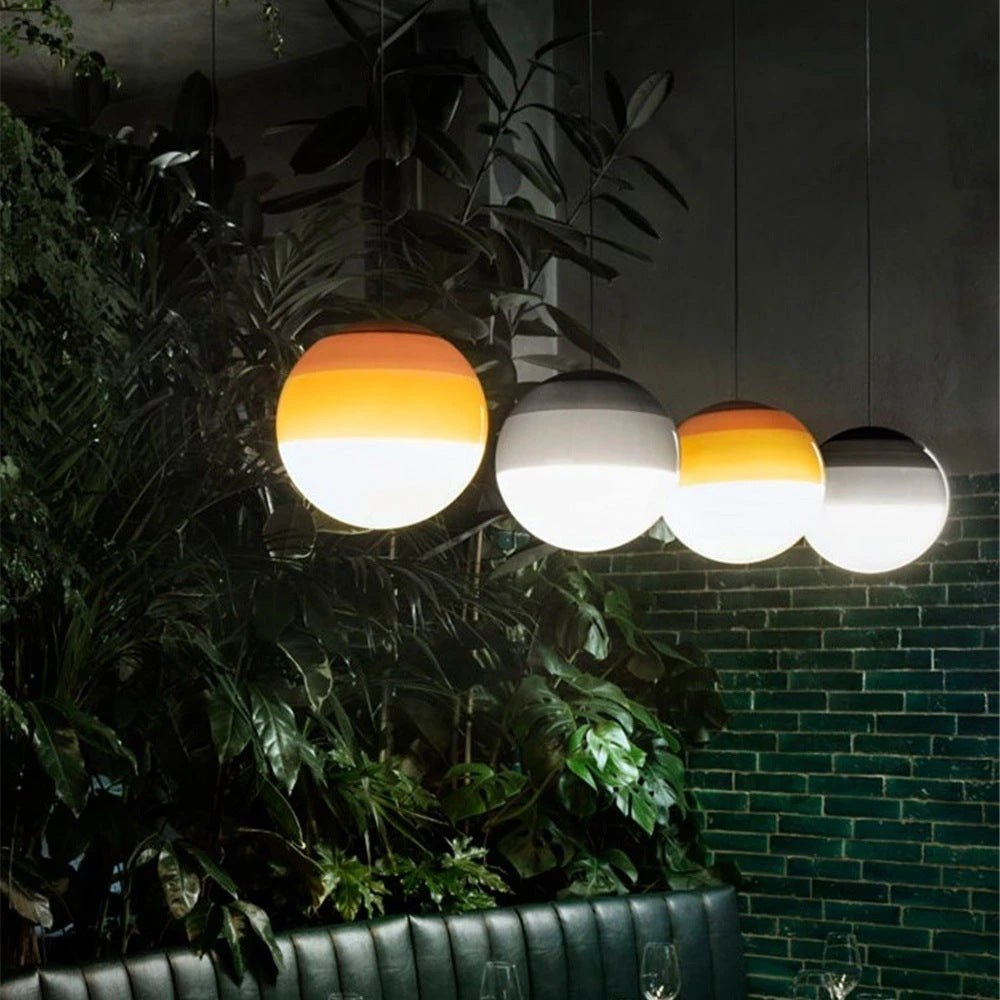 Nordic Rainbow Glass Pendant Light – Modern Minimalist Hanging Ceiling Lamp for Bedroom, Restaurant, Kitchen Island and Home Décor.