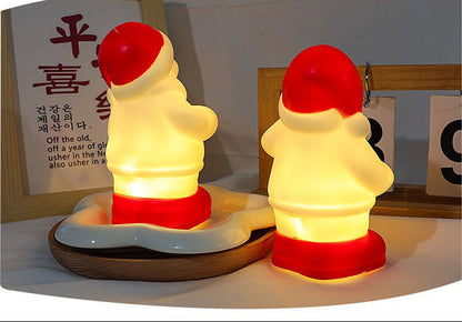 LED Christmas Night Light – Cute Santa and Snowman Bedside Lamp for Kids Bedrooms and Holiday Home Decor