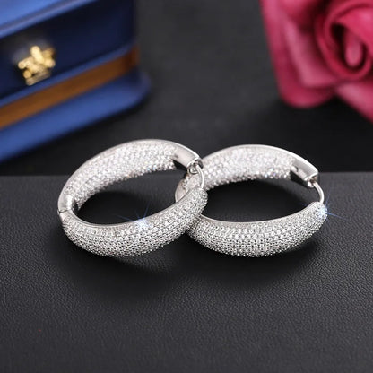 Luxury Circle Hoop Earrings - Sparkling Statement Jewelry with Fashion Forward Design for Elegant Parties and Special Occasions