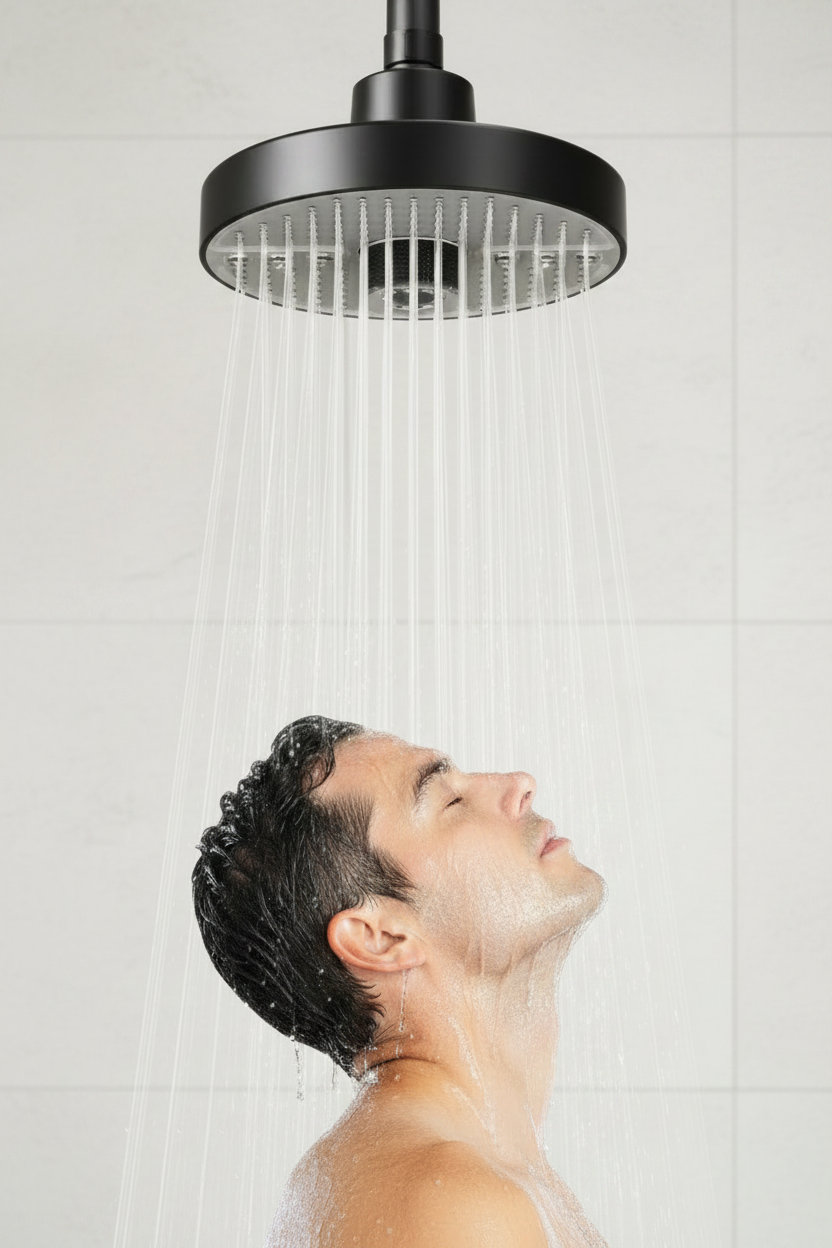 Rainfall Shower Head – 5-Mode Large 175MM High-Pressure Ceiling-Mounted Top Spray with Adjustable Flow for Luxurious Bathroom Shower Upgrades