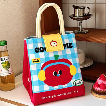 Insulated Bento Lunch Bag – Large Capacity Cartoon Tote for Office Workers, Students and Fresh Food Storage
