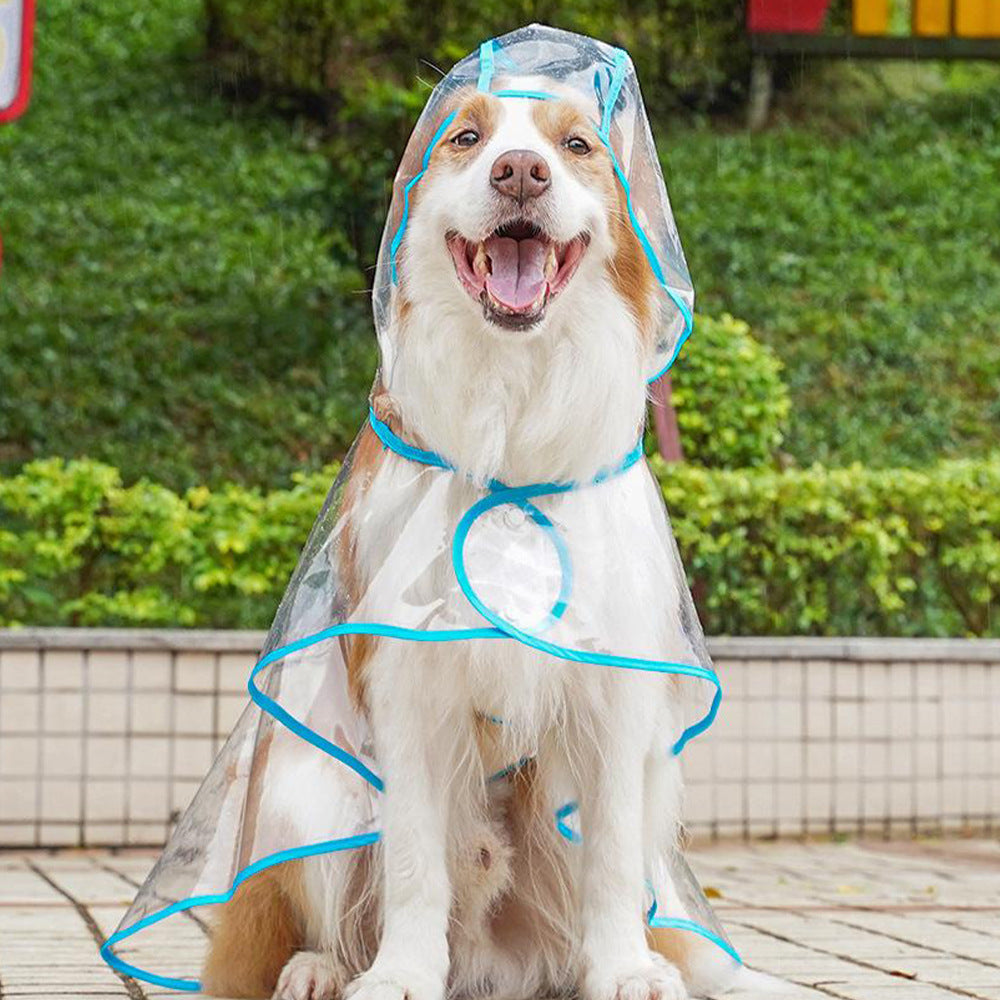 Transparent Hooded Pet Raincoat - Waterproof Puppy and Dog Rainwear Jacket for Outdoor Walks, Travel and All-Weather Protection