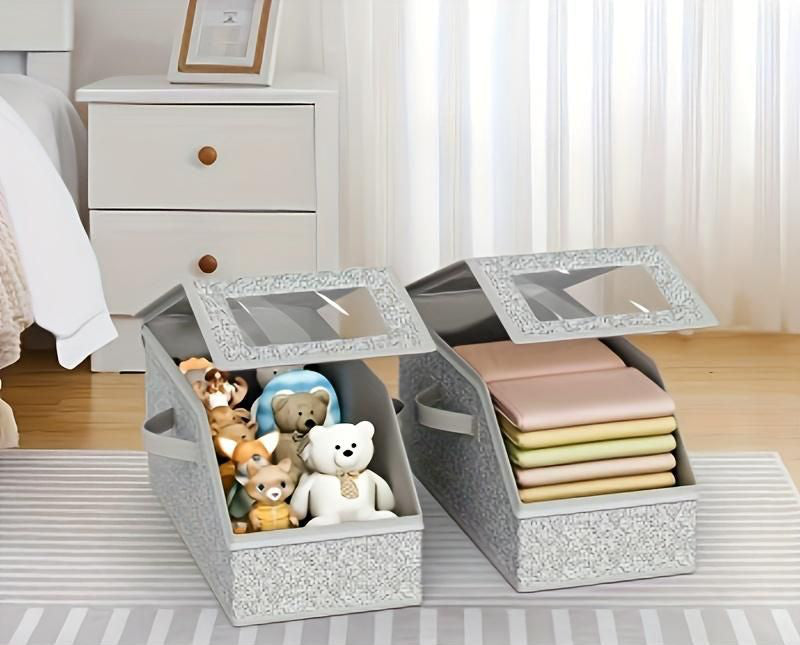 Foldable Hat Storage Box – Large Capacity Dustproof Organizer with Clear Window for Baseball Caps, Clothing Hats and Closet Storage