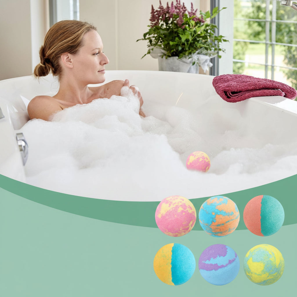 Christmas Bath Bomb Gift Set – Handmade Aromatherapy Spa Balls for Relaxation, Moisturizing Skin Care and Holiday Gifts
