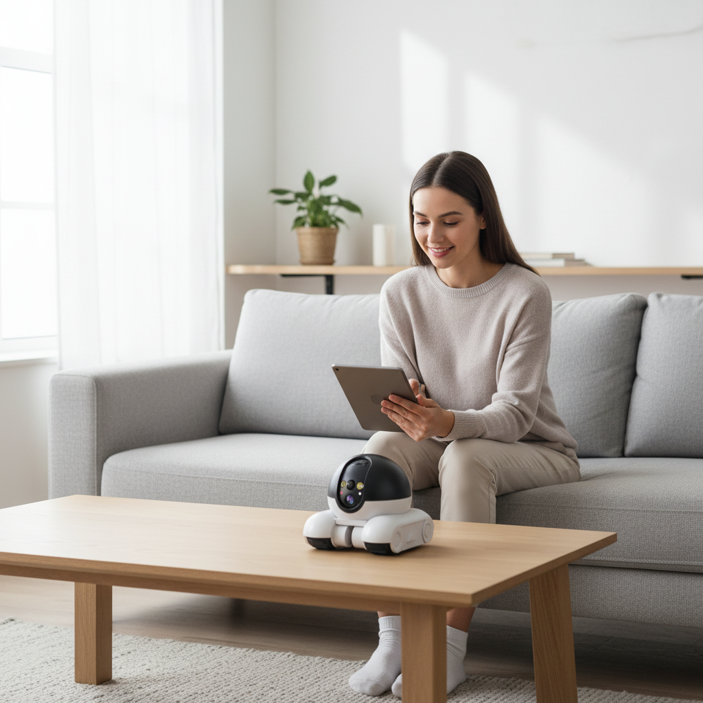 Rotating Pet Camera –360°  Interactive Home Security Camera with Two-Way Audio, Night Vision Detection and Remote Monitoring for Dogs and Cats