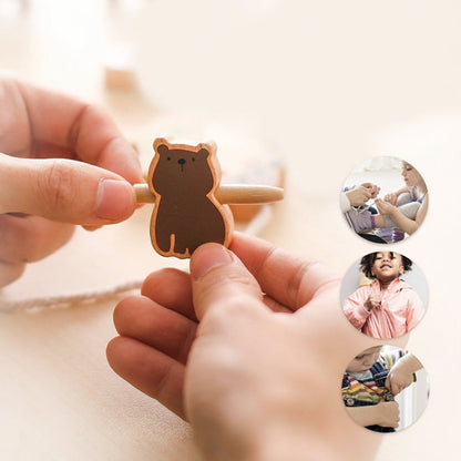 Montessori Animal Threading Toy-Wooden Fine Motor Skills Activity Set for Early Childhood Learning and Development