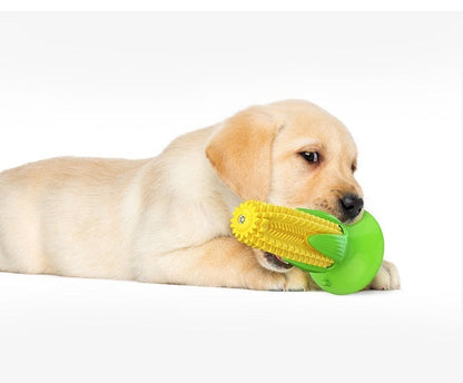 Dog Chew Stick Teething Toy - Squeaky Bite Resistant Pet Toy for Aggressive Chewers, Dental Cleaning and Interactive Fun