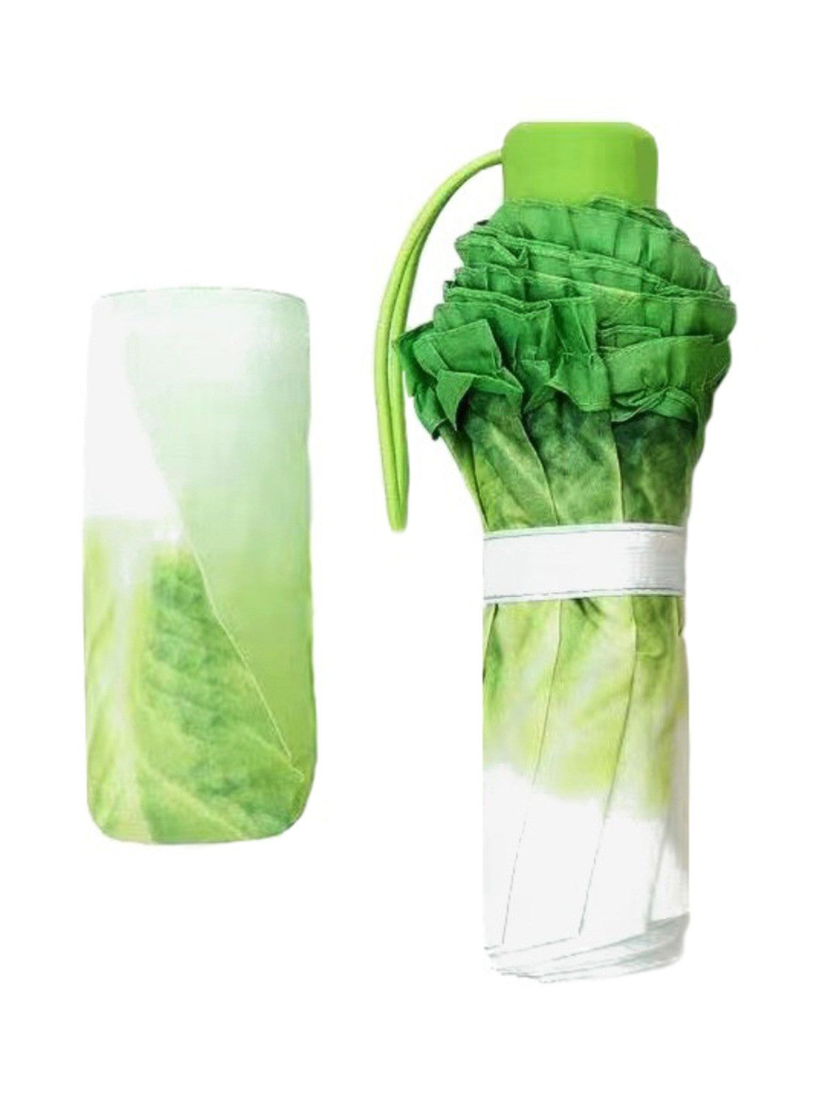 Creative Cabbage Umbrella – Funny Lettuce-Inspired Folding Parasol with UV and Rain Protection for Beach Trips, Travel, Novelty Gifts and Everyday Fun