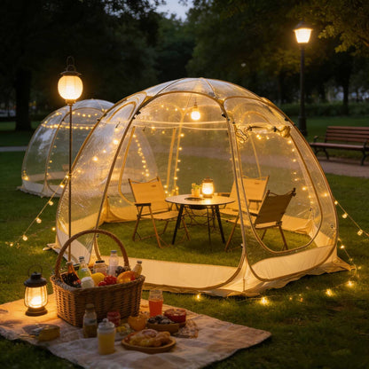 Large Pop-Up Bubble Tent – Weatherproof Outdoor Igloo Screen House for Camping, Patios and Gardens with Oversized Space and Cold-Weather Protection