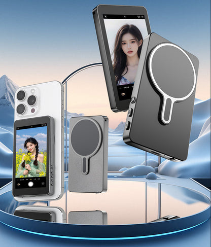 Wireless Magnetic Selfie Monitor – Rear Camera Display Screen for Smartphone Vlogging, Live Streaming and Professional Video Recording
