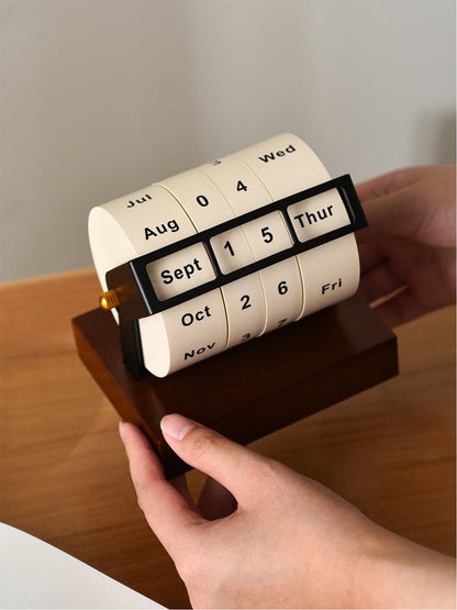 Perpetual Wheel Calendar – Large Rotating Desktop Calendar Organizer for Home Office Planning, Countdown Display and Decorative Desk Styling
