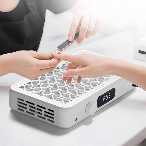 Brushless Nail Dust Collector – Adjustable Twin Turbo Vacuum Extractor for Professional Acrylic Nail Salon and Home Manicure Use