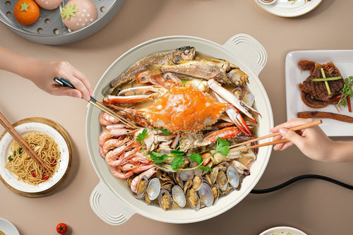 Multifunction Electric Hot Pot – 5L Steam Cooker Frying Pan and Kitchen Cooking Pot for Convenient Family Meals.