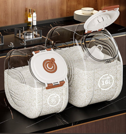 Rice Storage Container – 10KG Airtight Grain Box with Lid, Insectproof and Moisture Resistant Kitchen Organizer for Rice and Dry Foods