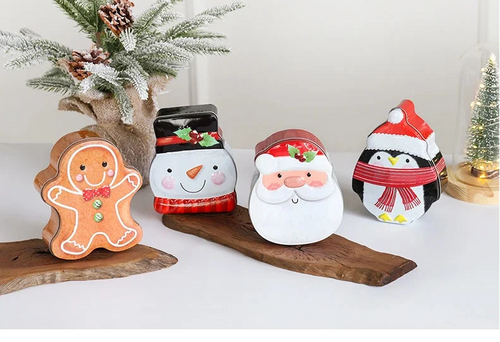 Christmas Gingerbread Candy Storage Box – Decorative Iron Treat Tin for Holiday Cookies, Sweets and Festive Home Decorations