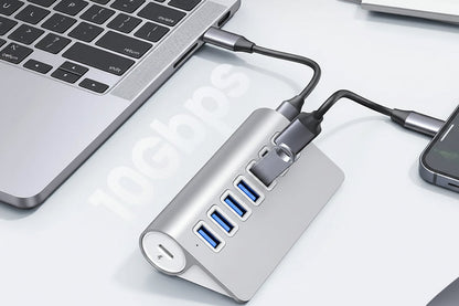 USB 3.2 Hub Splitter – 4/7-Port USB-A and Type-C Docking Station with Card Reader, Charging and Switch Adapter for MacBook PC Laptop