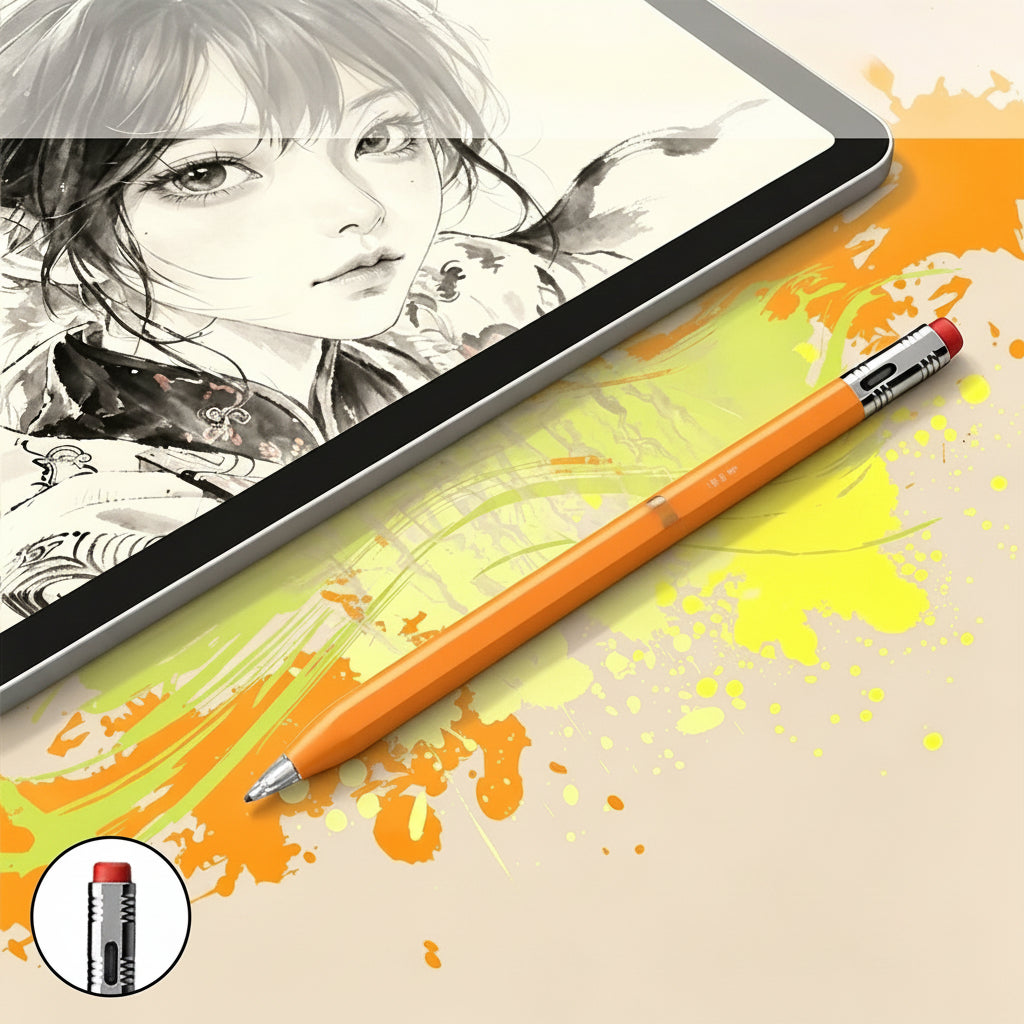 MetaPen Palm Rejection Stylus – Ultra Quiet iPad Pencil Alternative with 26 Hour Battery for Smooth Writing and Drawing