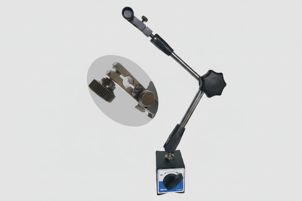 Magnetic Dial Indicator Stand – 60kgf/80kgf Universal Adjustable Base with Three-Joint Arm for Precision Gauge Positioning and Measurement