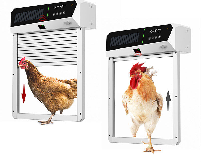 Solar Automatic Chicken Coop Door – Intelligent Light-Sensing Roller Shutter with Power Storage for Convenient Poultry Access, Night Security and Hands-Free Operation
