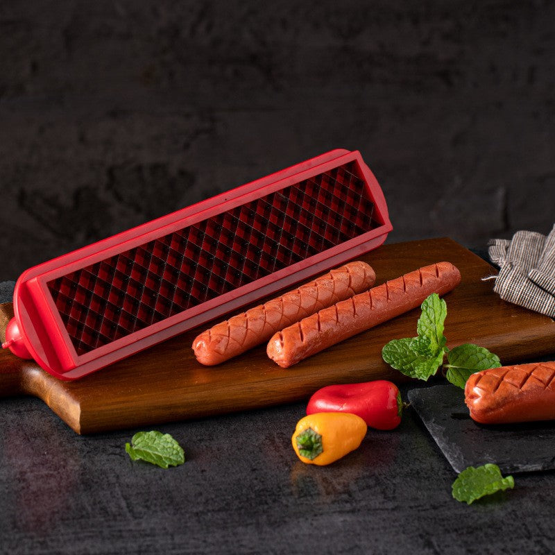 Stainless Steel Hot Dog Slicer – Multifunction Precision Mesh Sausage Cutter for Fast, Even Kitchen Prep, Parties, Snacks and Creative Food Presentation