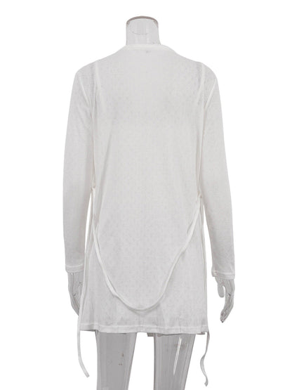 Women's Robe Pajama Set – Long Sleeve Sleepwear with Spaghetti Strap Nightdress for Cozy Lounging and Relaxing Evenings