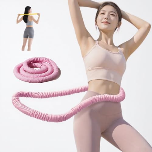 Soft Weighted Hula Hoop – Adjustable Waist Training Fitness Hoop for Belly Fat Workout and Home Exercise