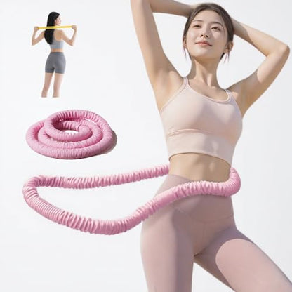 Soft Weighted Hula Hoop – Adjustable Waist Training Fitness Hoop for Belly Fat Workout and Home Exercise