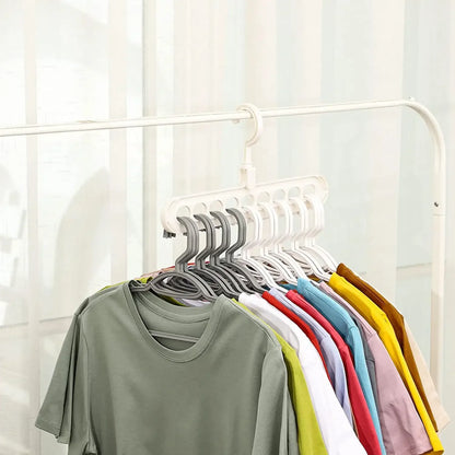 Foldable Rotating Magic Hangers – 9 Hole Closet Organizer Hooks for Space Saving Wardrobe and Clothing Storage Solutions