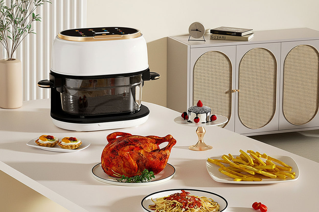 Smart Air Fryer – 4L Oil Free Transparent Window Cooker for Healthy Frying, Roasting and Easy Family Cooking