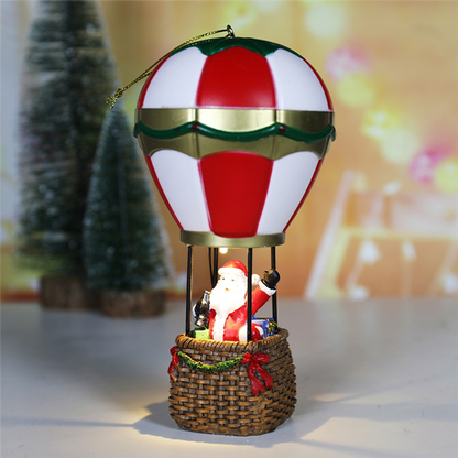 LED Hot Air Balloon Ornament – Glowing Santa and Snowman Christmas Tree Decoration for Festive Holiday Displays