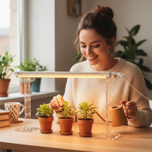 Adjustable Grow Light Stand – Sturdy Plant Lamp Holder Rack for Indoor Gardening, Hydroponics and Seedling Growth with Flexible Height and Hanging Support