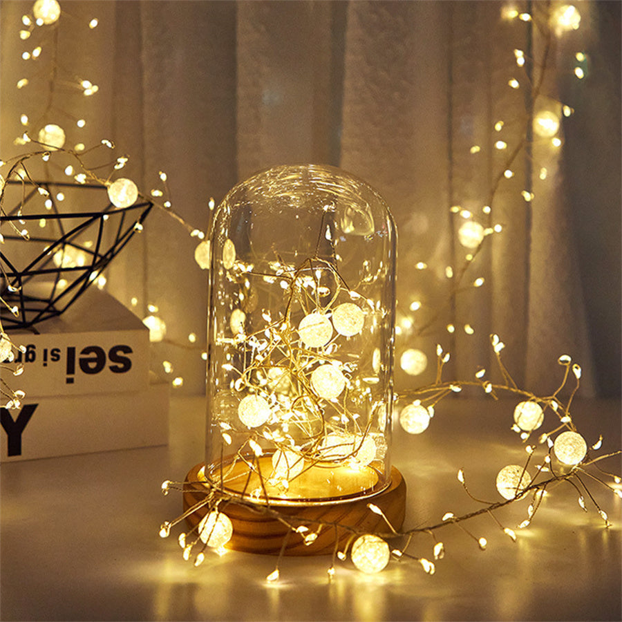 LED Firecracker Fairy Lights – Waterproof Outdoor Crystal String Lights for Christmas Trees, Gardens, Parties and Holiday Decor