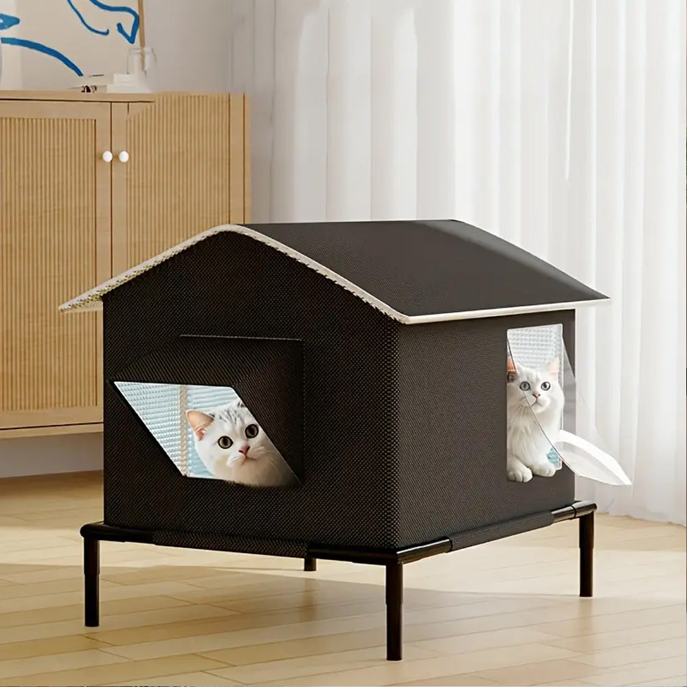 Elevated Waterproof Pet Bed – Moisture-Resistant Cat House with Weatherproof Design for Small and Medium Dogs Indoor or Outdoor