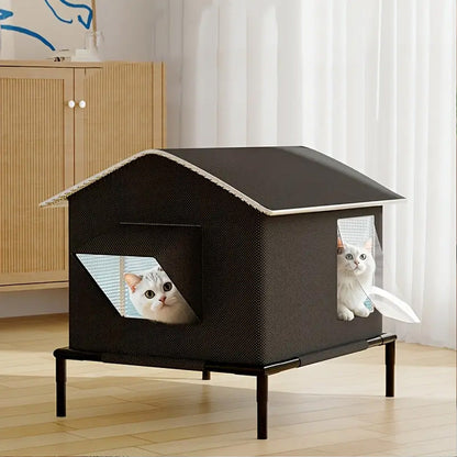 Elevated Waterproof Pet Bed – Moisture-Resistant Cat House with Weatherproof Design for Small and Medium Dogs Indoor or Outdoor