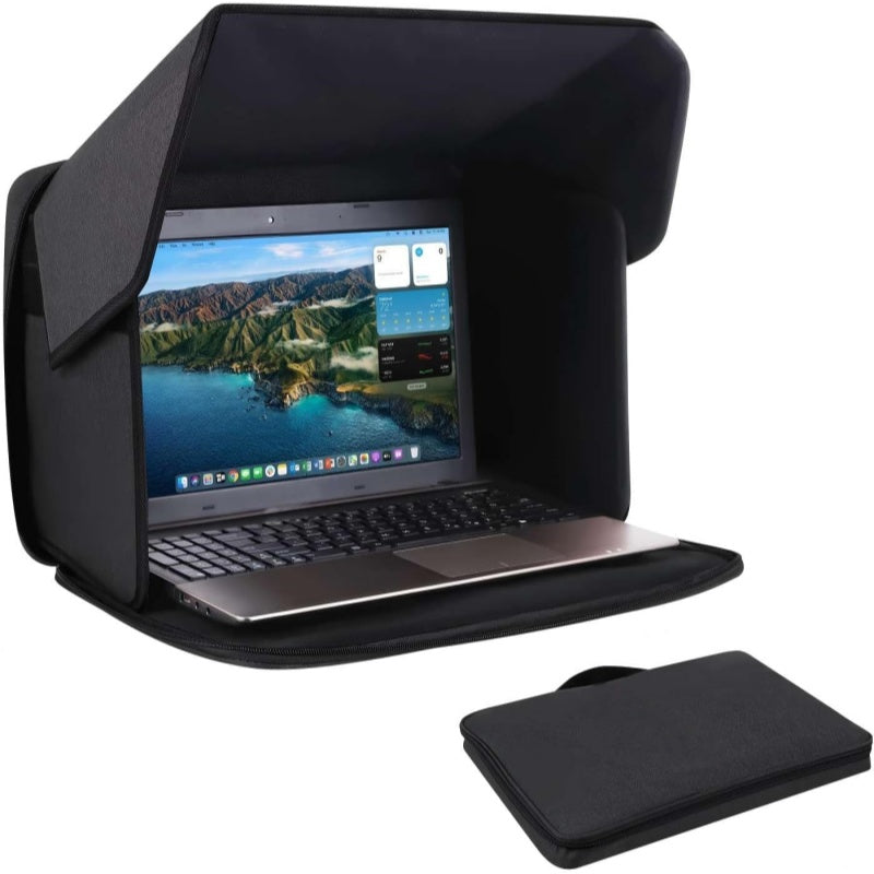 Portable Laptop Sun Shade – Foldable 14–16 Inch Computer Protection Bag for Outdoor Work, Glare Reduction and Comfortable Screen Viewing