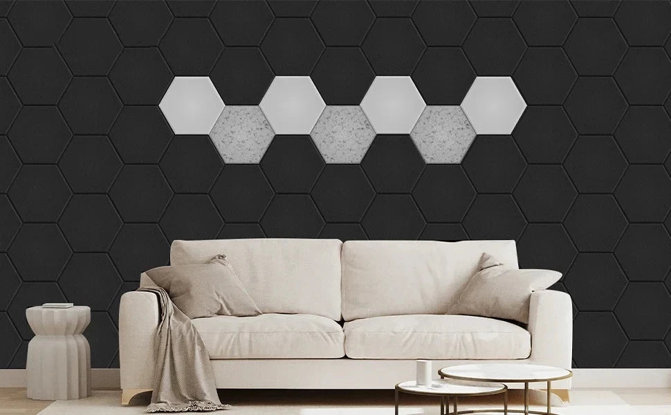 Hexagonal Acoustic Panels – Self Adhesive Soundproof Foam Tiles for Noise Reduction, Echo Control and Studio Wall Treatment
