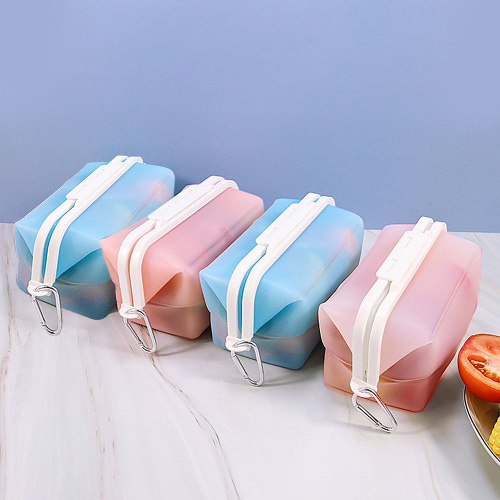 Reusable Silicone Food Storage Bag – Foldable Leakproof Fresh Keeping Bag for Fruits, Snacks, Travel and Picnic Storage