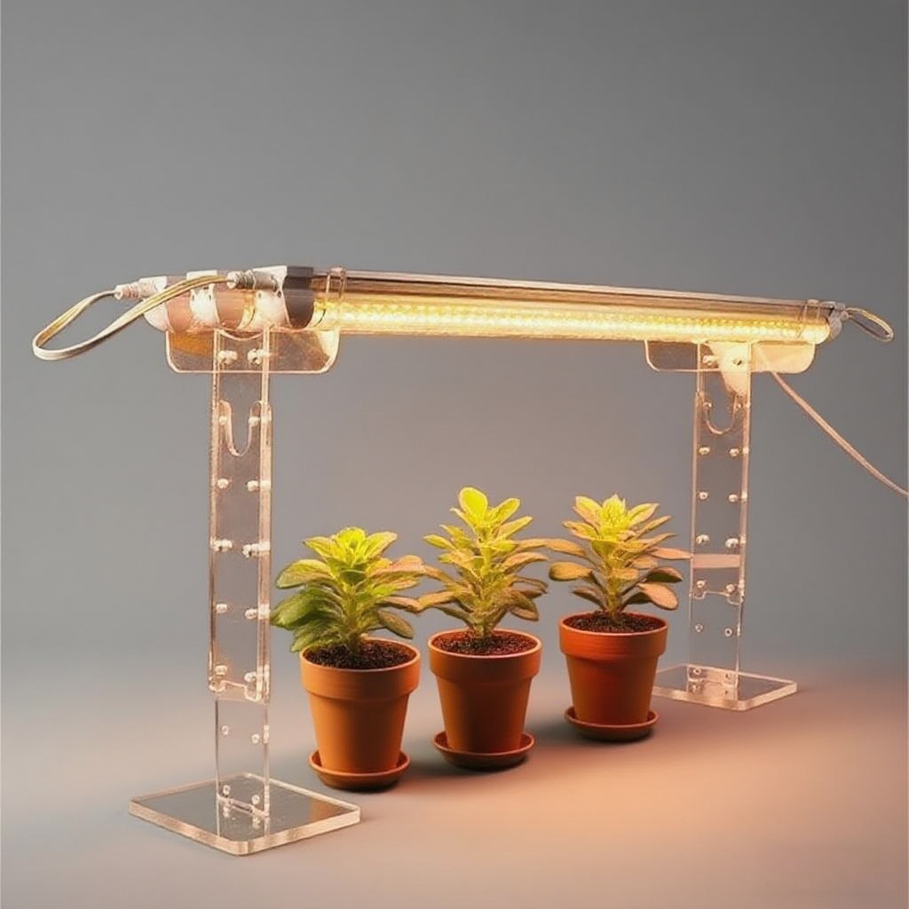 Adjustable Grow Light Stand – Sturdy Plant Lamp Holder Rack for Indoor Gardening, Hydroponics and Seedling Growth with Flexible Height and Hanging Support
