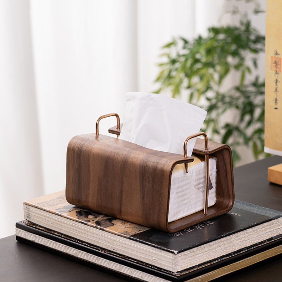 Retro Wooden Tissue Box – Nordic Desktop Paper Towel Holder for Living Rooms, Bedrooms, Offices and Stylish Home Organization