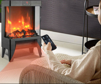 Flame Electric Fireplace Heater – 3D Smokeless Indoor Space Heater with Realistic Flame Effect for Cozy Home Warmth