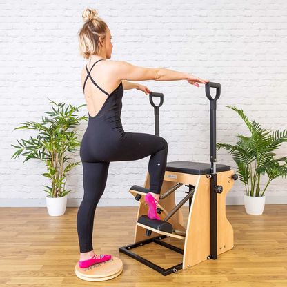Wood Pilates Twist Board – Rotating Balance Disc for Core Training, Posture Correction, Yoga and Postpartum Recovery